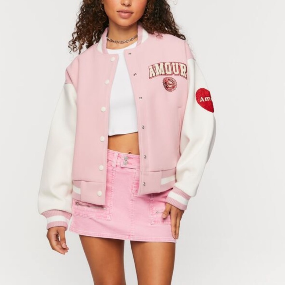 “Amour/Paris” Varsity Jacket Forever 21